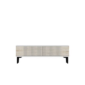 Tsa1203bt - Corsatv120 Tv Stand, Tv Sehpasi Beyaz-traverten Kapak 120cm