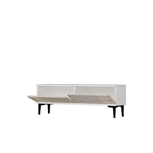 Tsa1203bt - Corsatv120 Tv Stand, Tv Sehpasi Beyaz-traverten Kapak 120cm