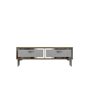 Tsa1204dbg - Tunatv120 Tv Stand, Tv Sehpasi Safi̇rmeşe-beyaz-silver 120cm Safirmeşe-Gümüş