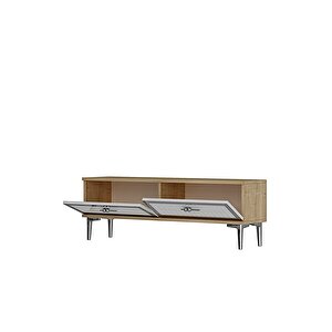 Tsa1204dbg - Tunatv120 Tv Stand, Tv Sehpasi Safi̇rmeşe-beyaz-silver 120cm