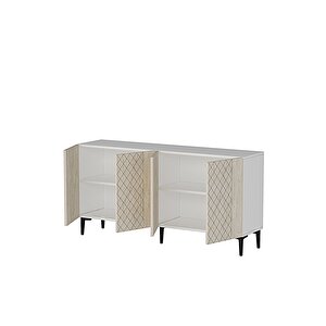 Ka1512bt Resso150 Konsol, Kahve Köşesi̇, Tv Sehpasi Beyaz-traverten 150cm
