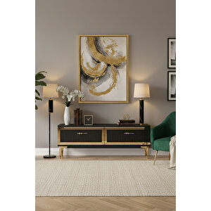 Tsa1204ag - Tunatv120 Tv Stand, Tv Sehpasi Antrasi̇t-gold 120cm Antrasit Gold