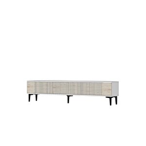 Tsa1803bt - Corsa180 Tv Stand, Tv Sehpasi Beyaz-traverten Kapakli 180cm
