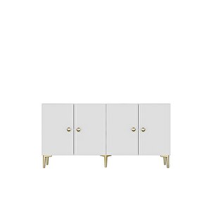 Ka1517bg Simple150 Konsol, Kahve Köşesi̇, Tv Sehpasi Beyaz-gold 150cm
