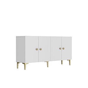 Ka1517bg Simple150 Konsol, Kahve Köşesi̇, Tv Sehpasi Beyaz-gold 150cm