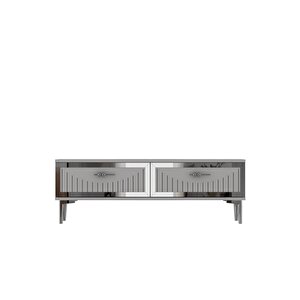 Tsa1204bs - Tunatv120 Tv Stand, Tv Sehpasi Beyaz-silver 120cm Beyaz-Gümüş