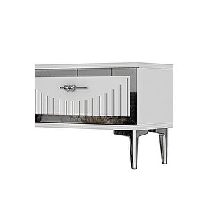 Tsa1204bs - Tunatv120 Tv Stand, Tv Sehpasi Beyaz-silver 120cm