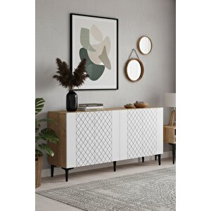 Ka1512db Resso150 Konsol, Kahve Köşesi̇, Tv Sehpasi Safi̇rmeşe-beyaz 150cm Beyaz-Safirmeşe