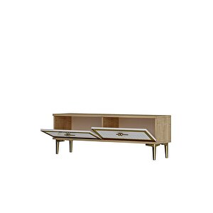 Tsa1204dbg - Tunatv120 Tv Stand, Tv Sehpasi Safi̇rmeşe-beyaz-gold 120cm