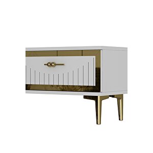 Tsa1204bg - Tunatv120 Tv Stand, Tv Sehpasi Beyaz-gold 120cm