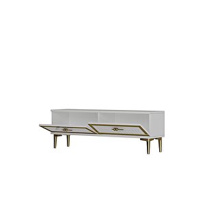 Tsa1204bg - Tunatv120 Tv Stand, Tv Sehpasi Beyaz-gold 120cm