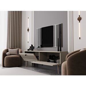 Melura Tv Ünitesi - Tv Sehpası 160 Cm %100 Mdf Lake Ahşap Ayaklı Kumtaşı