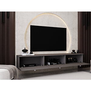 Melura Tv Ünitesi - Tv Sehpası 180 Cm Duvara Monte %100 Mdf Gri