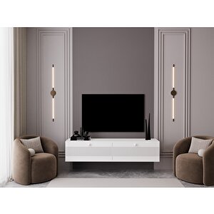 Melura Tv Ünitesi - Tv Sehpası 140 Cm Duvara Monte %100 Mdf Beyaz