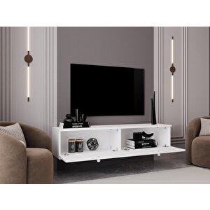Melura Tv Ünitesi - Tv Sehpası 140 Cm Duvara Monte %100 Mdf Beyaz