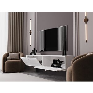 Melura Tv Ünitesi - Tv Sehpası 140 Cm Duvara Monte %100 Mdf Beyaz