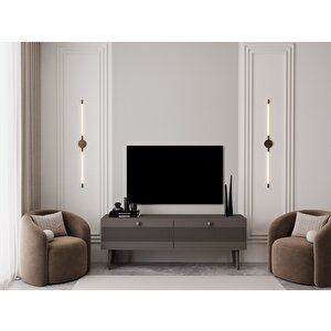 Melura Tv Ünitesi - Tv Sehpası 160 Cm %100 Mdf Lake Ahşap Ayaklı Gri