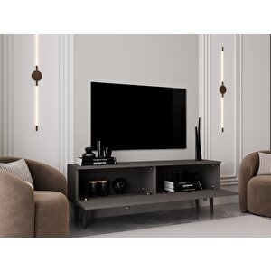 Melura Tv Ünitesi - Tv Sehpası 160 Cm %100 Mdf Lake Ahşap Ayaklı Gri