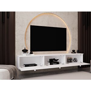 Melura Tv Ünitesi - Tv Sehpası 200 Cm Duvara Monte %100 Mdf Beyaz