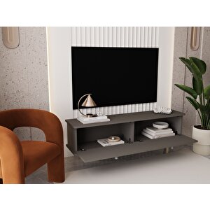 Lunaris Tv Ünitesi - Tv Sehpası 140 Cm Duvara Monte %100 Mdf Gri