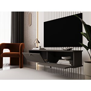 Lunaris Tv Ünitesi - Tv Sehpası 140 Cm Duvara Monte %100 Mdf Gri