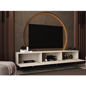 Melura Tv Ünitesi - Tv Sehpası 200 Cm Duvara Monte %100 Mdf Kumtaşı