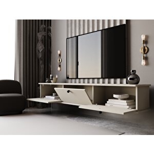 Lunaris Tv Ünitesi - Tv Sehpası 200 Cm Duvara Monte %100 Mdf Kumtaşı