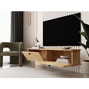 Lunaris Tv Ünitesi - Tv Sehpası 160 Cm Duvara Monte %100 Mdf Safir Meşe
