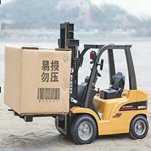 Huina 1576 1/10 Yüksek Kalite Rc Model Forklift & Römork Vinç Set İş Makinesi Rc Uzaktan Kumandalı Metal -2.4g 8 Kanal Full Fonksi