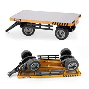 Huina 1576 1/10 Yüksek Kalite Rc Model Forklift & Römork Vinç Set İş Makinesi Rc Uzaktan Kumandalı Metal -2.4g 8 Kanal Full Fonksi