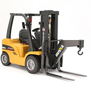 Huina 1576 1/10 Yüksek Kalite Rc Model Forklift & Römork Vinç Set İş Makinesi Rc Uzaktan Kumandalı Metal -2.4g 8 Kanal Full Fonksi