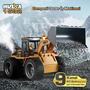 Huina 1532 1/18 9ch Rc Wheel Loader Damper Dozer Kamyon İş Makinesi İnşaat Kazıcı Uzaktan Kumandalı Rc Model -2.4g Gerçekçi Simila