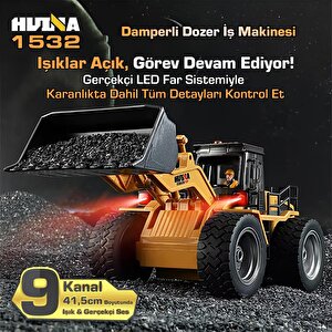 Huina 1532 1/18 9ch Rc Wheel Loader Damper Dozer Kamyon İş Makinesi İnşaat Kazıcı Uzaktan Kumandalı Rc Model -2.4g Gerçekçi Simila