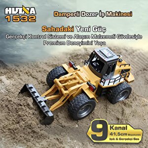 Huina 1532 1/18 9ch Rc Wheel Loader Damper Dozer Kamyon İş Makinesi İnşaat Kazıcı Uzaktan Kumandalı Rc Model -2.4g Gerçekçi Simila