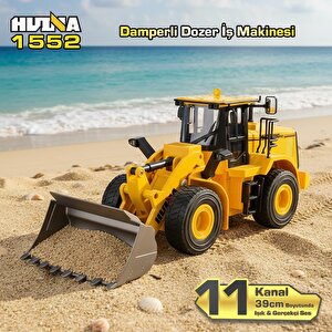 Huina 1552 1/16 11ch Rc Wheel Loader Damper Dozer Kamyon İş Makinesi Kazıcı İnşaat Uzaktan Kumandalı Rc Model Metal Kepçeli -2.4g
