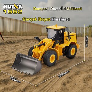 Huina 1552 1/16 11ch Rc Wheel Loader Damper Dozer Kamyon İş Makinesi Kazıcı İnşaat Uzaktan Kumandalı Rc Model Metal Kepçeli -2.4g