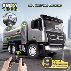 Huina 1316 1/18 Rc Sis Püskürtme Kamyonu İş Makinesi İnşaat Uzaktan Kumandalı Rc Model - 2.4ghz Gerçekçi Similasyon Ses Ve Işık Si