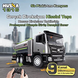 Huina 1316 1/18 Rc Sis Püskürtme Kamyonu İş Makinesi İnşaat Uzaktan Kumandalı Rc Model - 2.4ghz Gerçekçi Similasyon Ses Ve Işık Si
