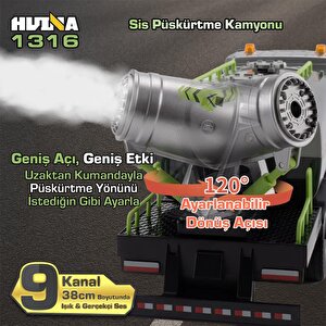 Huina 1316 1/18 Rc Sis Püskürtme Kamyonu İş Makinesi İnşaat Uzaktan Kumandalı Rc Model - 2.4ghz Gerçekçi Similasyon Ses Ve Işık Si