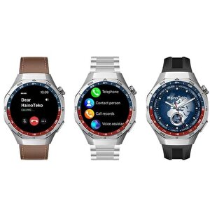 Amoled Ekran Waterproof 3 Kordonlu Akıllı Saat Teko25 Siyah
