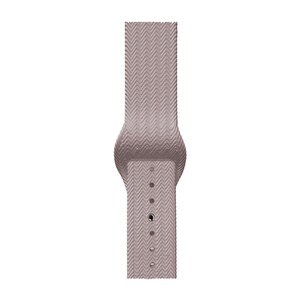 Schitec 42-49mm Yeni Nesil Apple Uyumlu Hasır Görünümlü Akıllı Saat Kordonu Silikon Krem