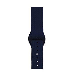 Schitec 42-49mm Yeni Nesil Apple Uyumlu Hasır Görünümlü Akıllı Saat Kordonu Silikon Lacivert