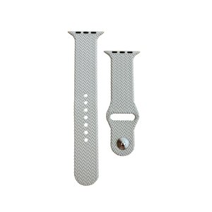 Schitec 42-49mm Yeni Nesil Apple Uyumlu Hasır Görünümlü Akıllı Saat Kordonu Silikon Beyaz