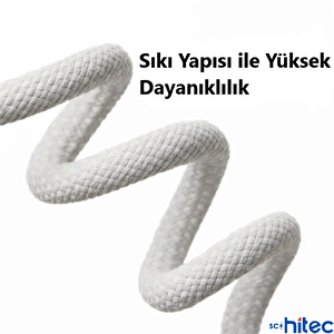 Schitec 240w 3metre Type-c To Type-c Örgülü Hızlı Data Ve Şarj Kablosu Beyaz Tc35
