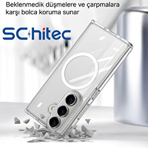 Schitec Samsung Galaxy Z Fold 5 Magsafe Özellikli Şeffaf Kılıf
