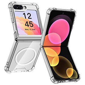 Schitec Samsung Galaxy Z Flip 6 Magsafe Özellikli Şeffaf Kılıf