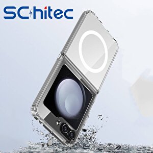 Schitec Samsung Galaxy Z Flip 6 Magsafe Özellikli Şeffaf Kılıf
