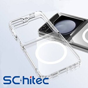 Schitec Samsung Galaxy Z Flip 6 Magsafe Özellikli Şeffaf Kılıf