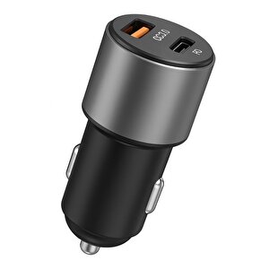 Schitec Usb-a 55w / Pd20w Çift Çıkışlı Süper Hızlı Araç Şarj Aleti Başlığı Ot704