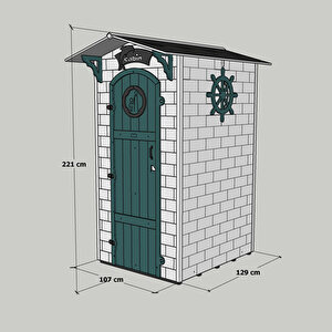 Mandu Ahşap Soyunma Kabini Xl Kirmizi